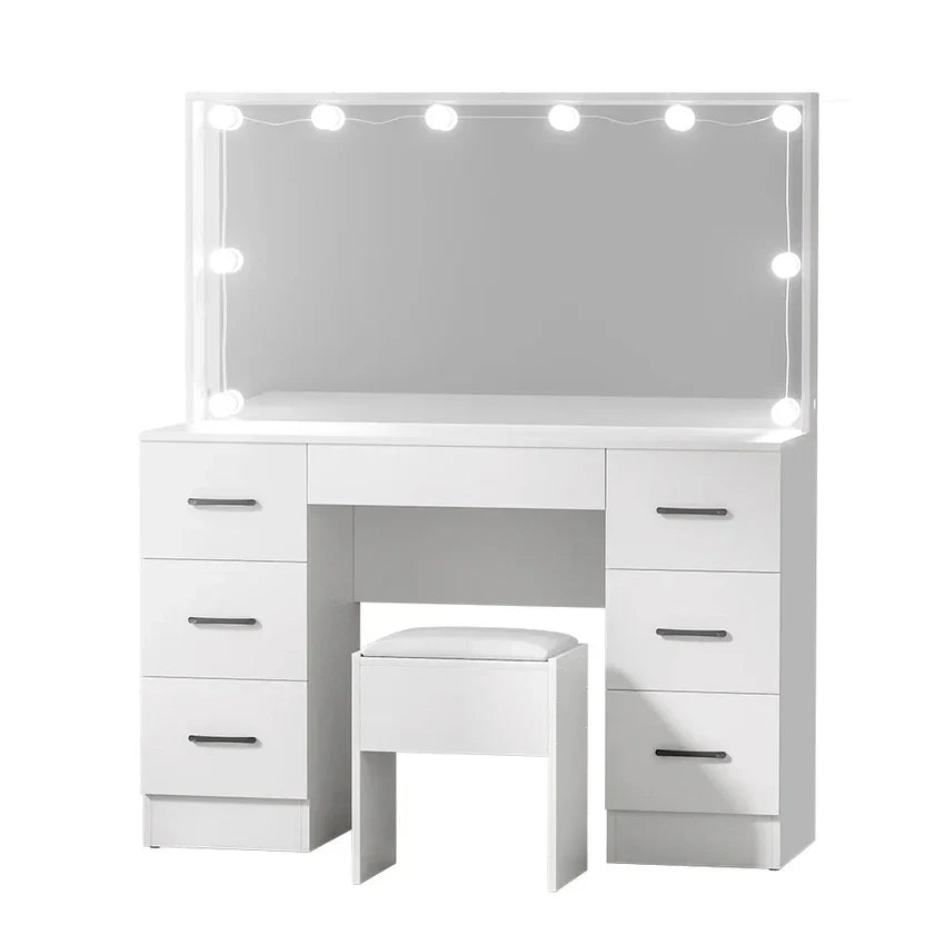 Stol, Artiss Dressing, zestaw Stool 10 LED Bulbs biały Debbie