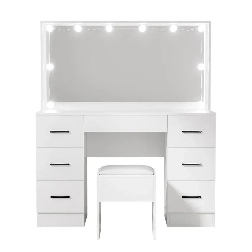 Stol, Artiss Dressing, zestaw Stool 10 LED Bulbs biały Debbie