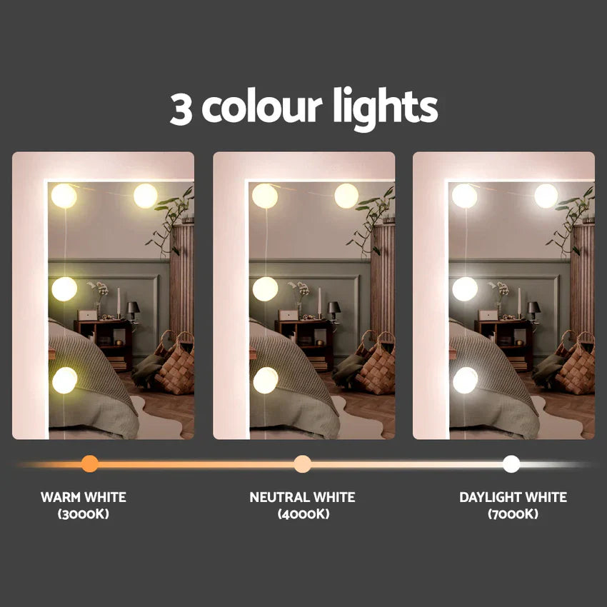 Stol, Artiss Dressing, zestaw Stool 10 LED Bulbs biały Debbie