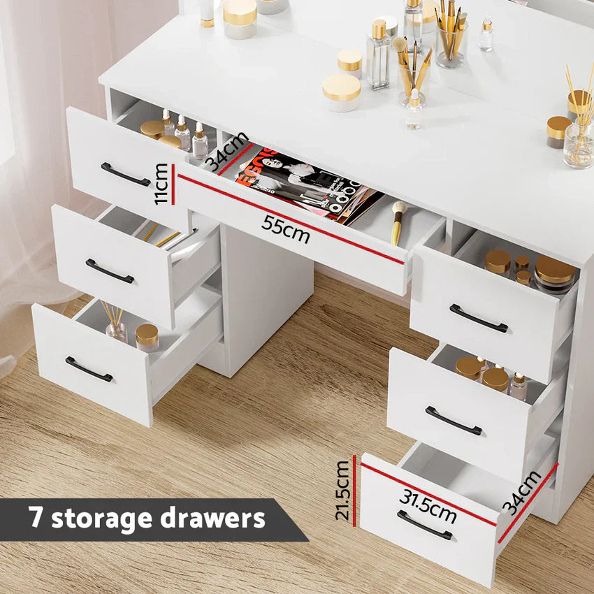Stol, Artiss Dressing, zestaw Stool 10 LED Bulbs biały Debbie
