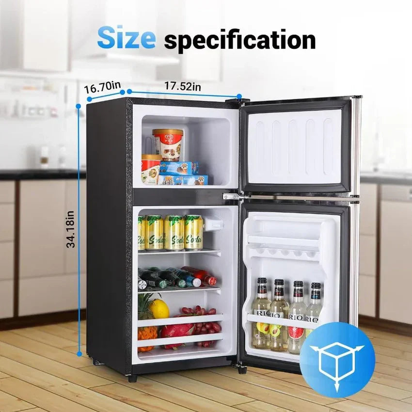 Refrigerator - Apartment Size - 3.5 Cu.ft Samll Refrigerator with Freezer Suitable for Home and Apartments, Freestanding