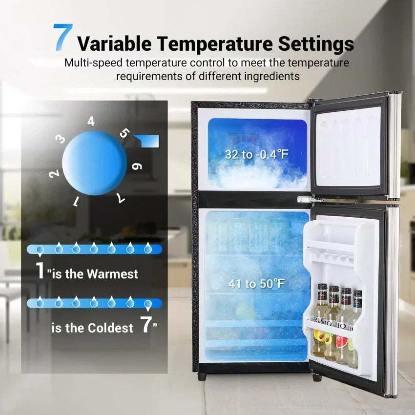 Refrigerator - Apartment Size - 3.5 Cu.ft Samll Refrigerator with Freezer Suitable for Home and Apartments, Freestanding