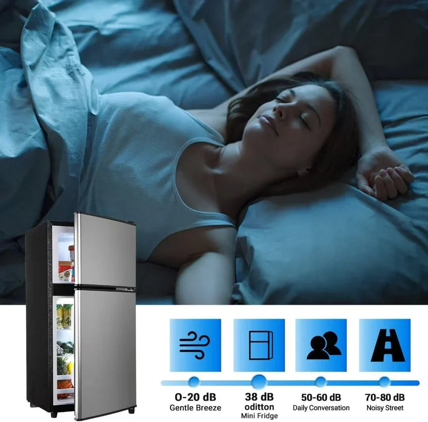 Refrigerator - Apartment Size - 3.5 Cu.ft Samll Refrigerator with Freezer Suitable for Home and Apartments, Freestanding
