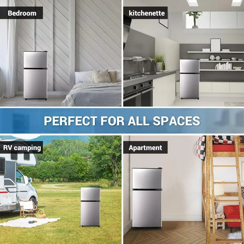 Refrigerator - Apartment Size - 3.5 Cu.ft Samll Refrigerator with Freezer Suitable for Home and Apartments, Freestanding