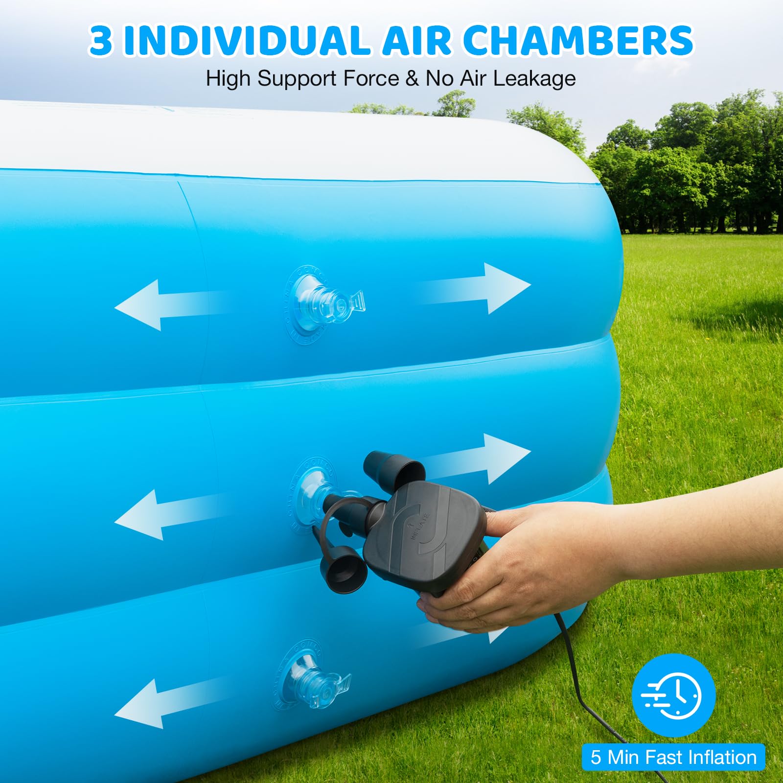 Basen, dodatkowy duży Inflatable, 180 X 76 X 22 z pompa