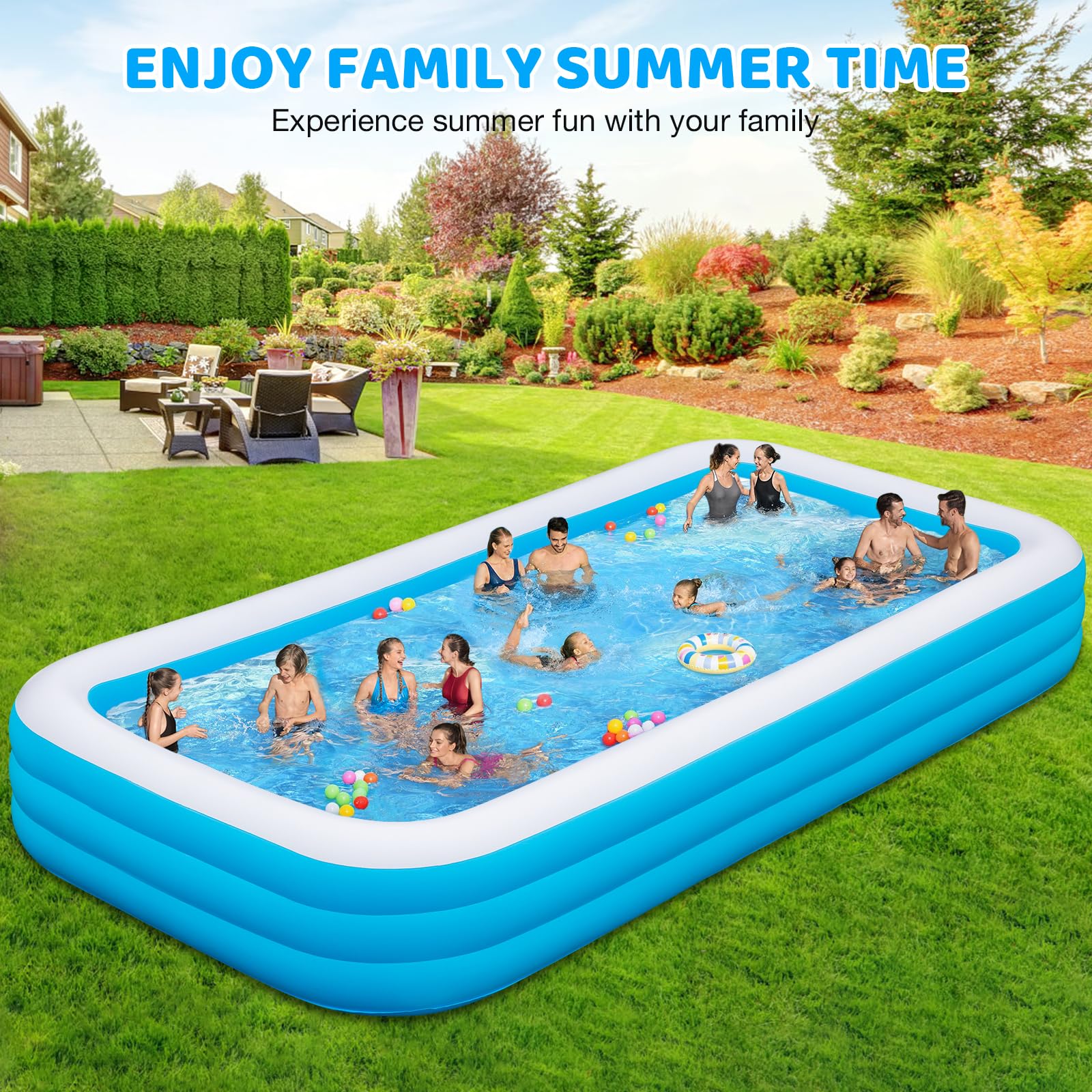 Basen, dodatkowy duży Inflatable, 180 X 76 X 22 z pompa