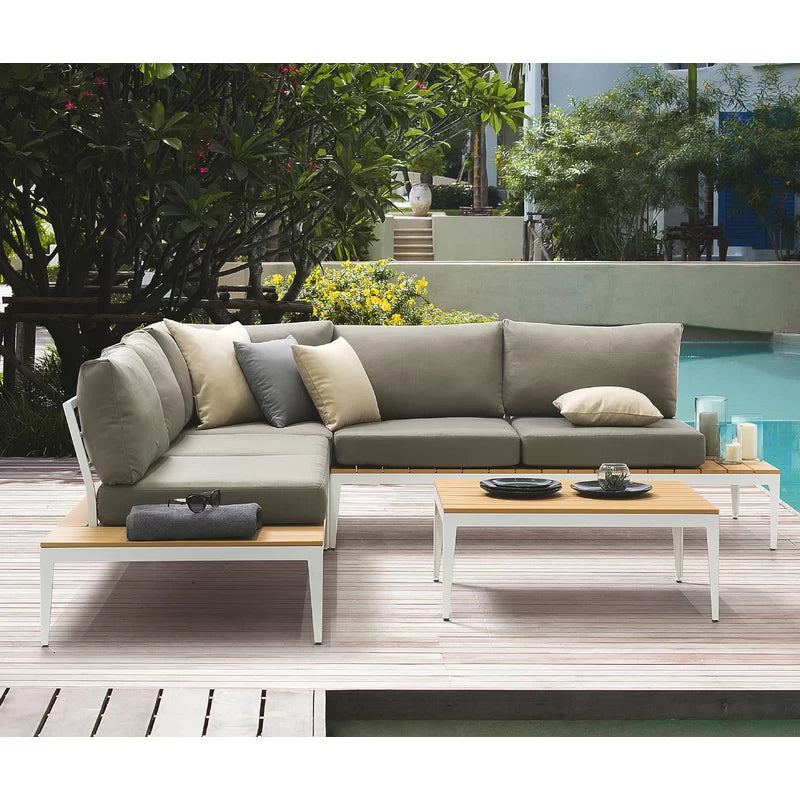 Kirch Wicker 5-osobowy ogrodowy Lounge zestaw z Cushions