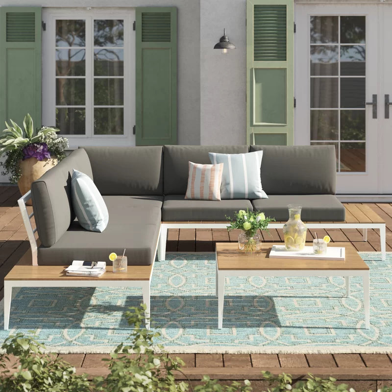 Kirch Wicker 5-osobowy ogrodowy Lounge zestaw z Cushions