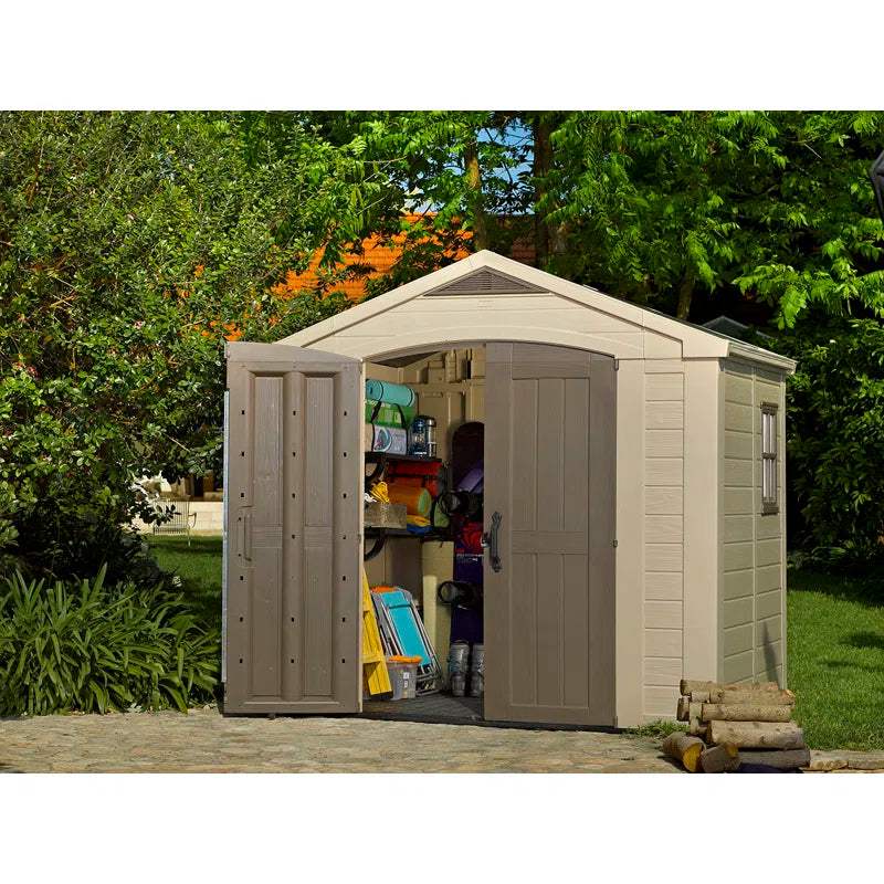 1787720954_THuN0UEL Szopa magazynowa, Factor 8 X 6 ft. Durable Resin zewnętrzny z podłoga i podwójny Doors do ogrodowy