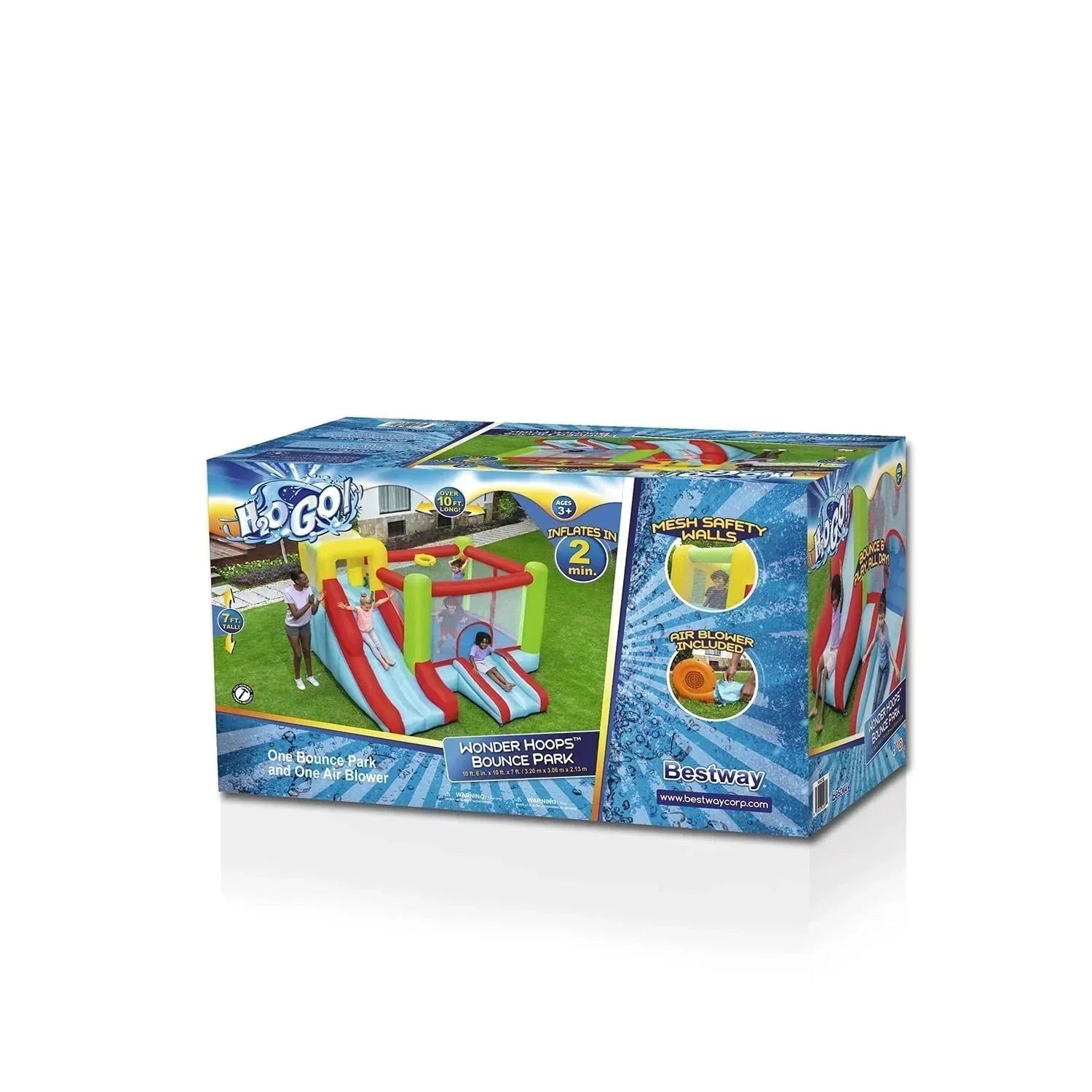 1787735465_DSQWZ46t W i Over Wonder Hoops 10' Inflatable Bounce domek Park z Basketball i zjezdzalnia. 126