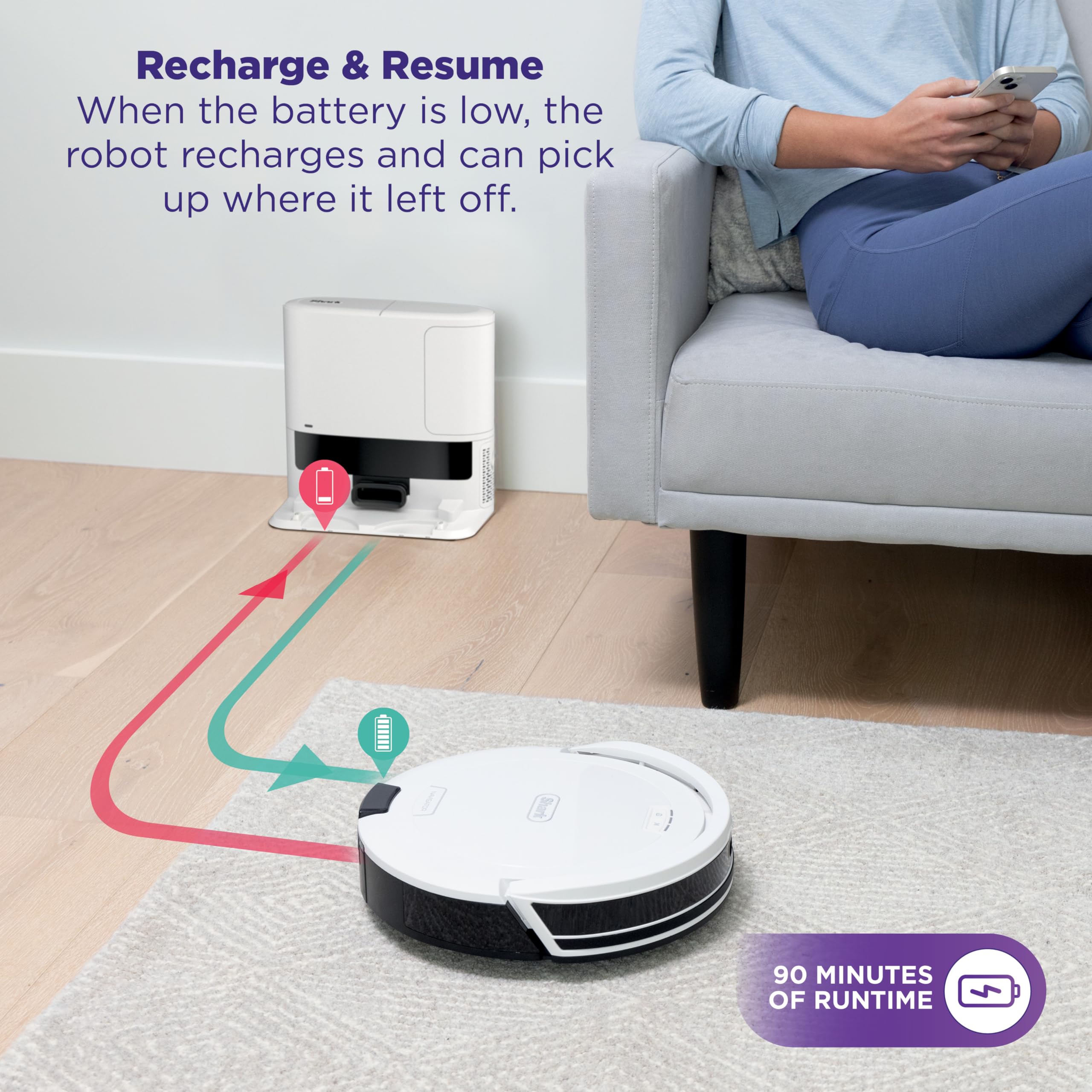 Navigator Robot odkurzacz czyścik, Powerful Suction do PET włosów i wszystko Floors