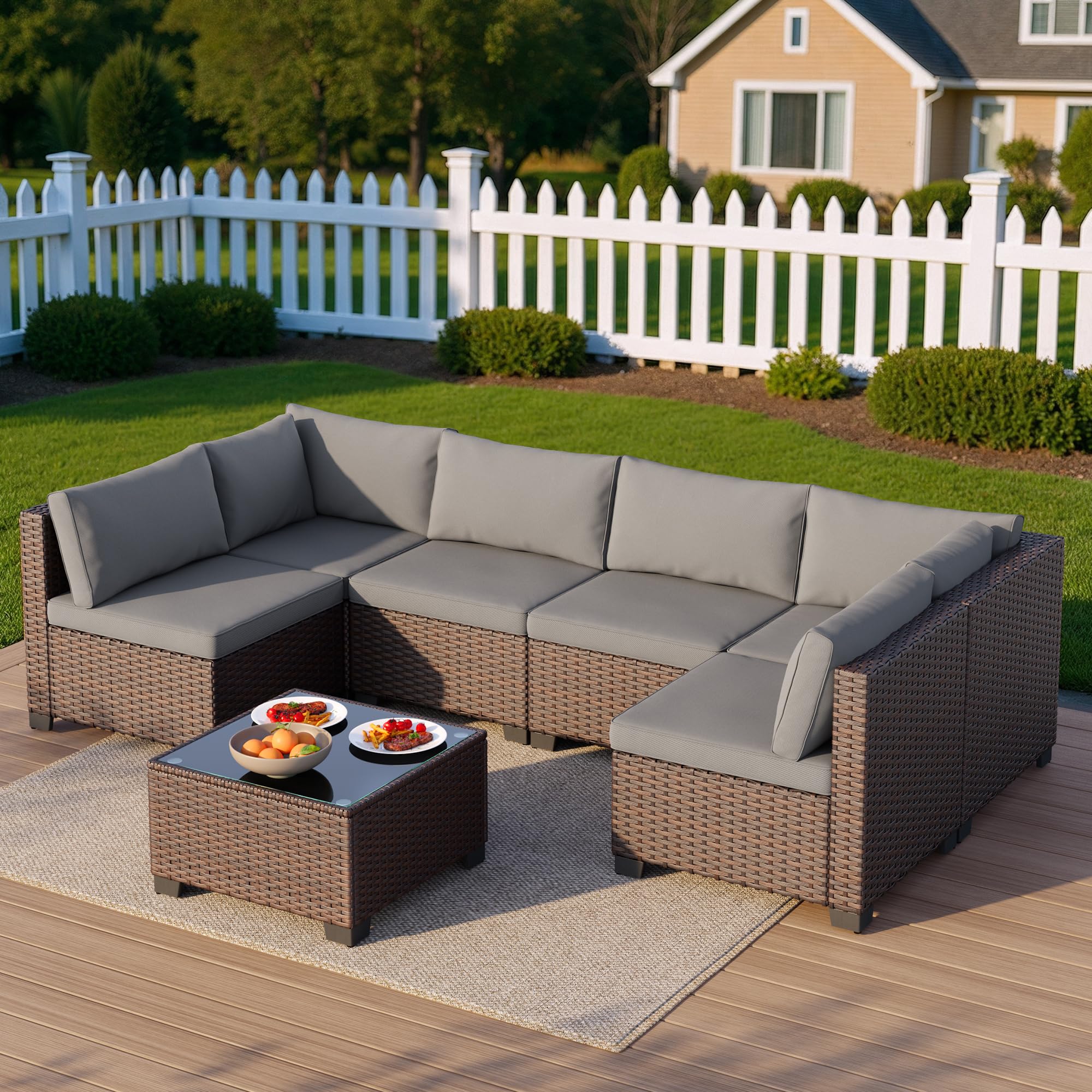1787736925_AmcT9ZVT Sofa, 7 elementow zewnętrzny tarasowy Wicker, zestaw z Cushions