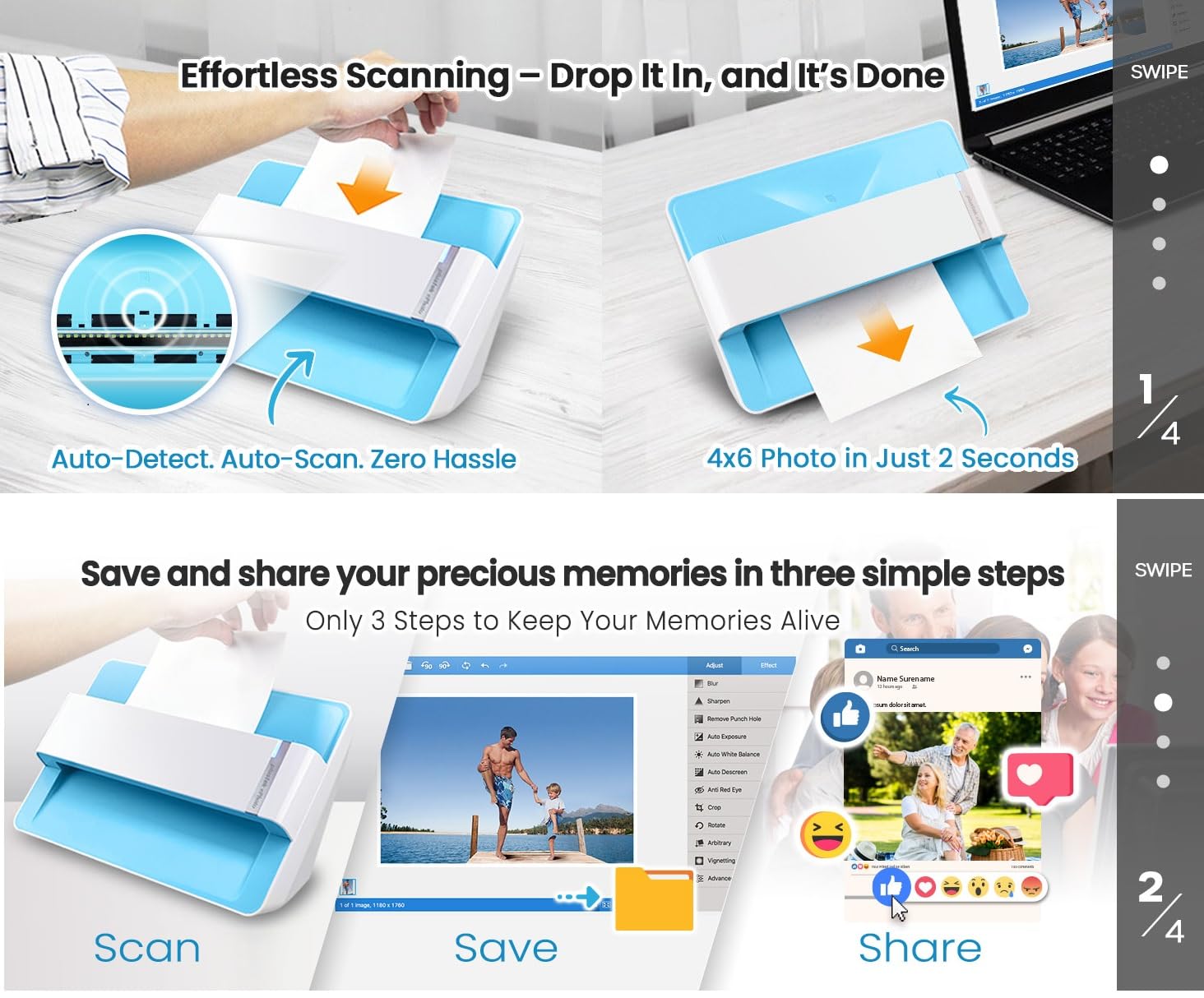 Scanner, Photo, Ephoto Z300, 4 X 6 Photo Scanner
