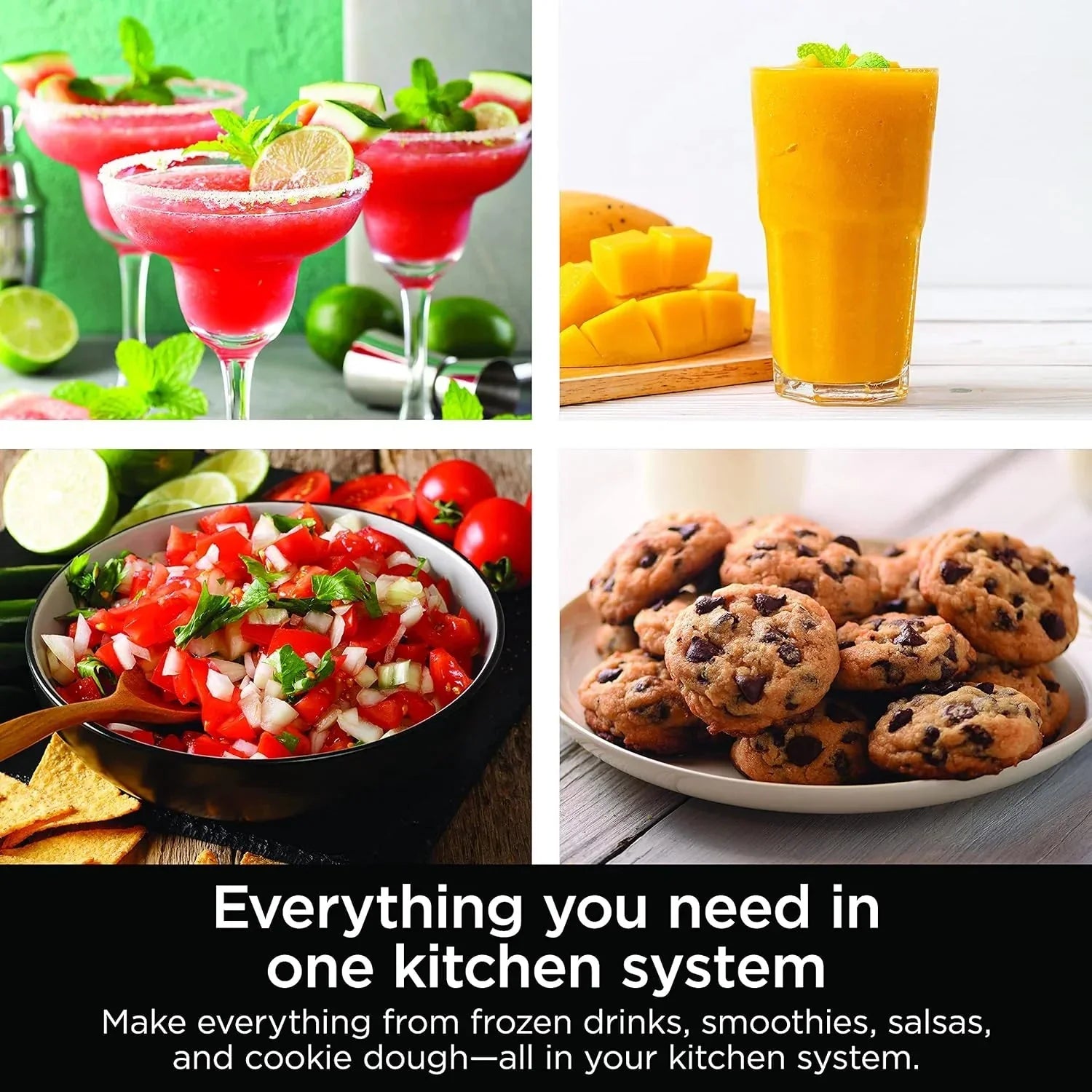 Blender Featuring Mega Kitchen System, 1500W, 4 Functions for Smoothies, Processing, Dough, Drinks and More, With 72 Blender Pitcher, 64 Processor Bowl