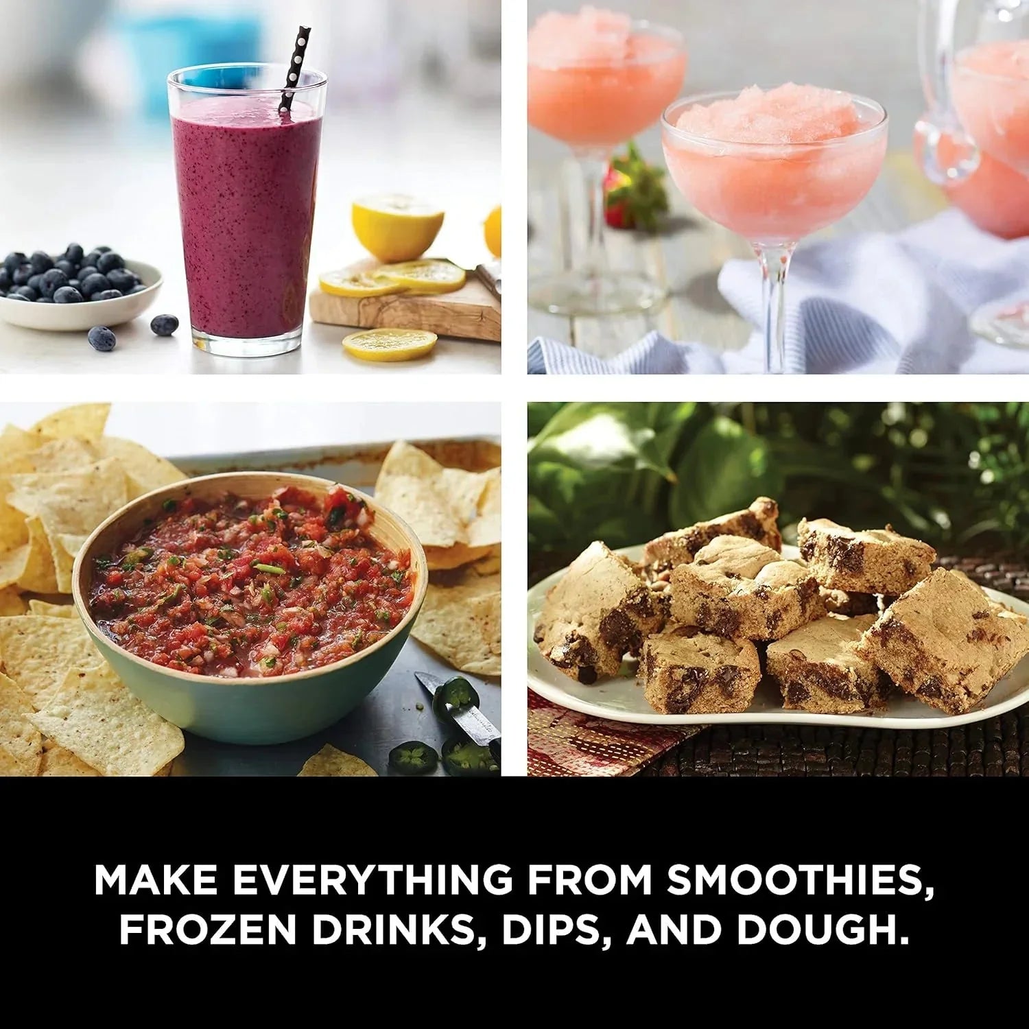 Blender Featuring Mega Kitchen System, 1500W, 4 Functions for Smoothies, Processing, Dough, Drinks and More, With 72 Blender Pitcher, 64 Processor Bowl