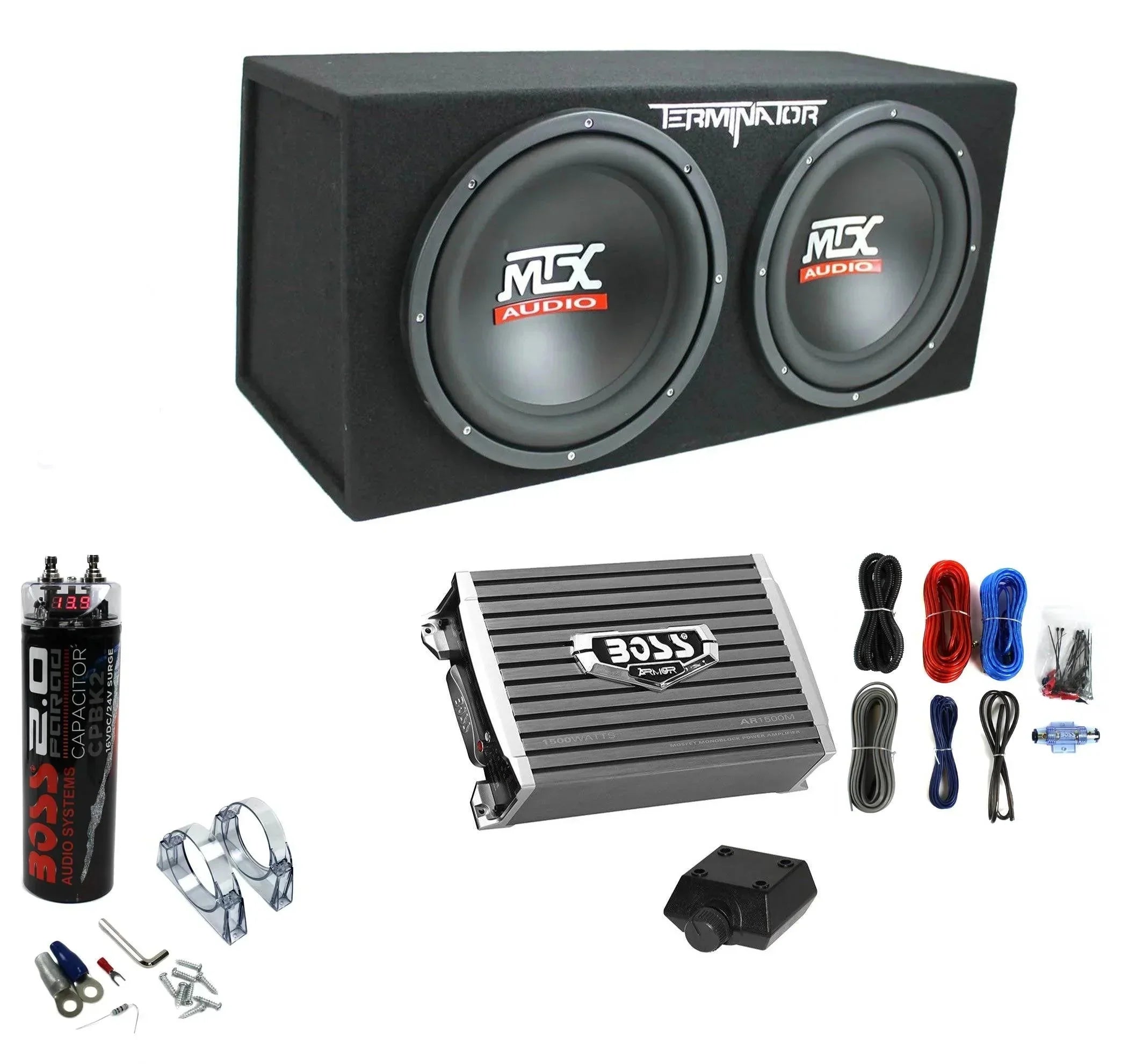 1787738031_gMIrWkjt Subwoofer, TNE212D 12 1200W podwójny Loaded, skrzynka + 1500W Amplifier + Capacitor