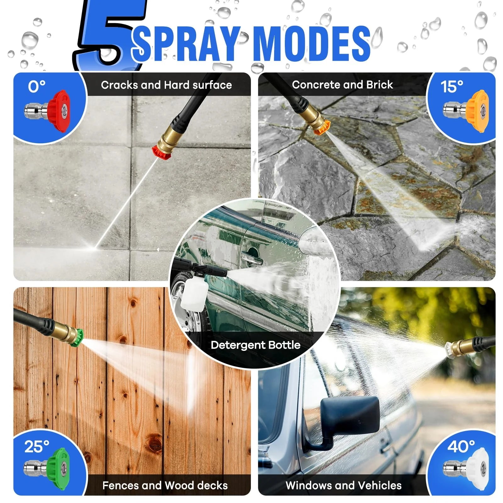 Myjka ciśnieniowa z moc myjka z 4 Nozzles i Foam Cannon