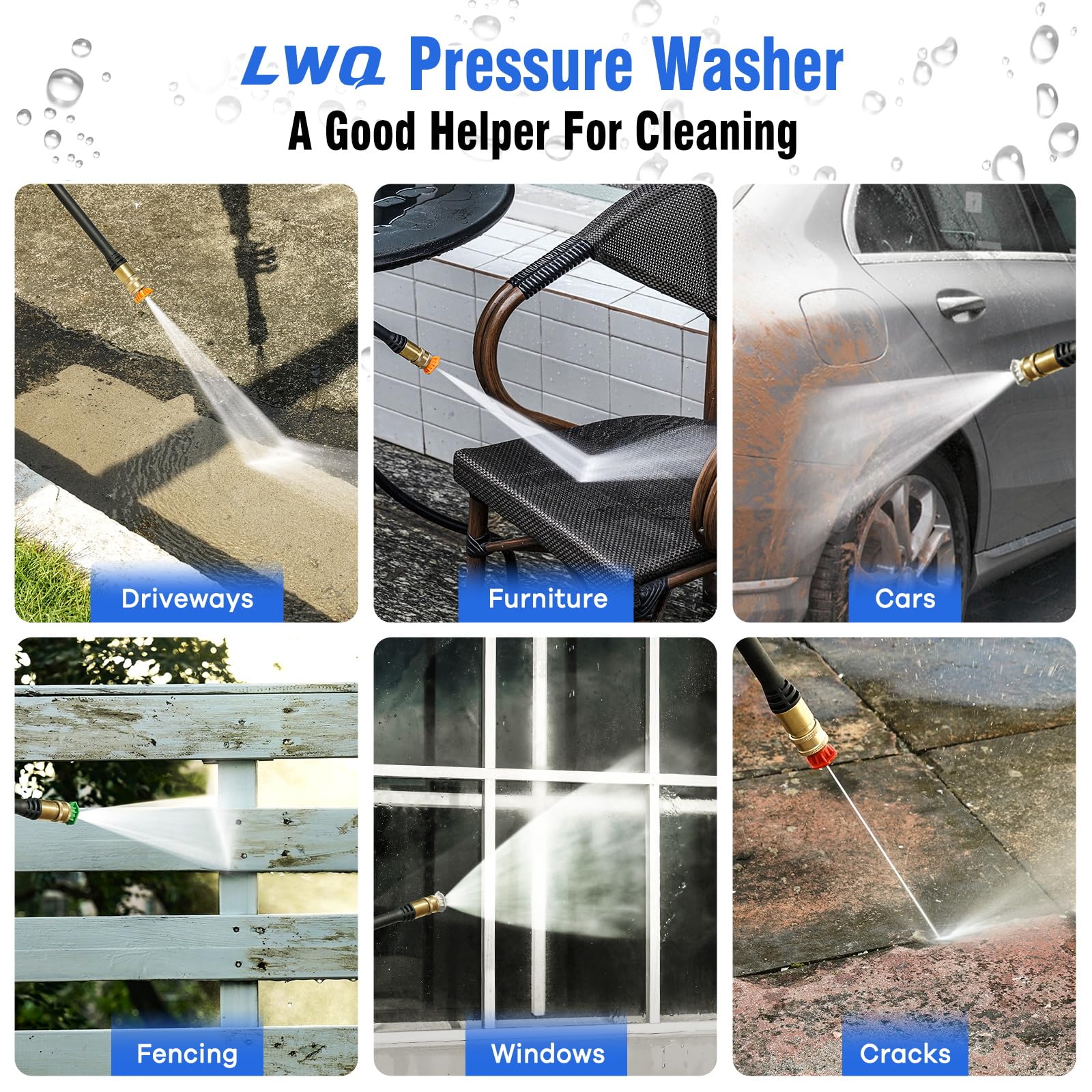 Myjka ciśnieniowa z moc myjka z 4 Nozzles i Foam Cannon