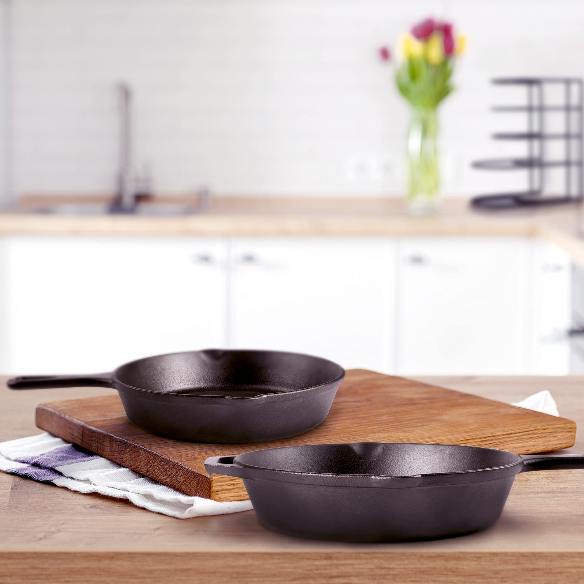 Skillet, Cast żelazko, i 12 Frying Pans, zestaw 8
