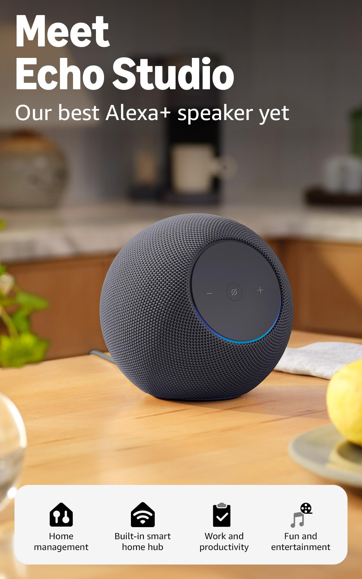 Spatial audio smart głośnik, Newest model, Atmos, Graphite