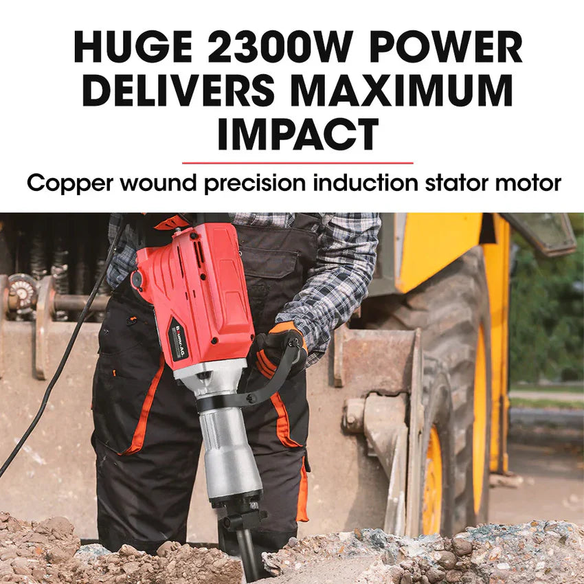 2300W Pro-grade elektryczny Demolition Jackhammer z 3 Bonus Chisels, Carry etui