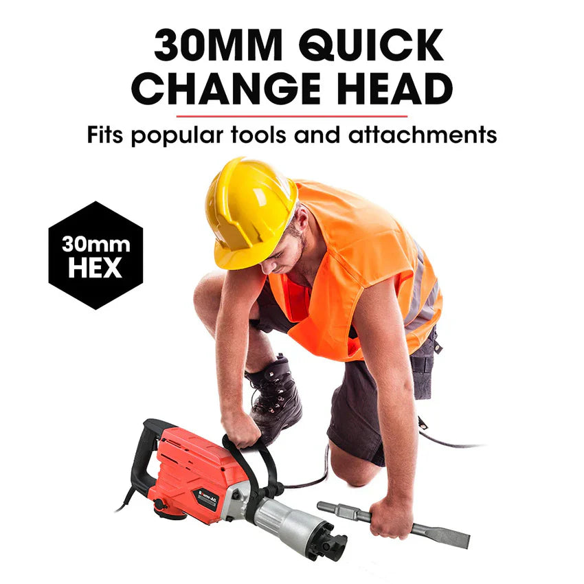2300W Pro-grade elektryczny Demolition Jackhammer z 3 Bonus Chisels, Carry etui