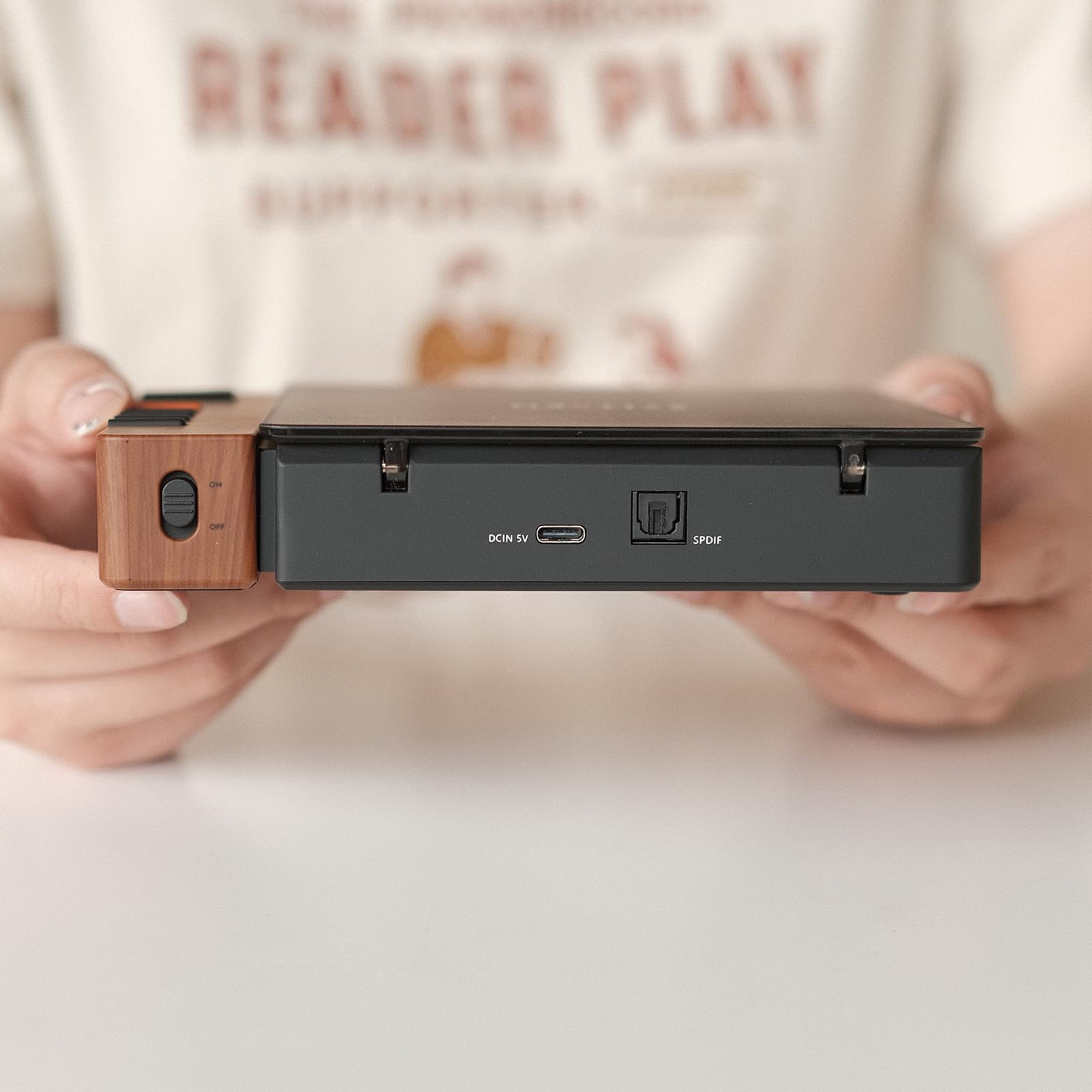 Cd Player, R300 Retro Bluetooth, przenośny brązowy
