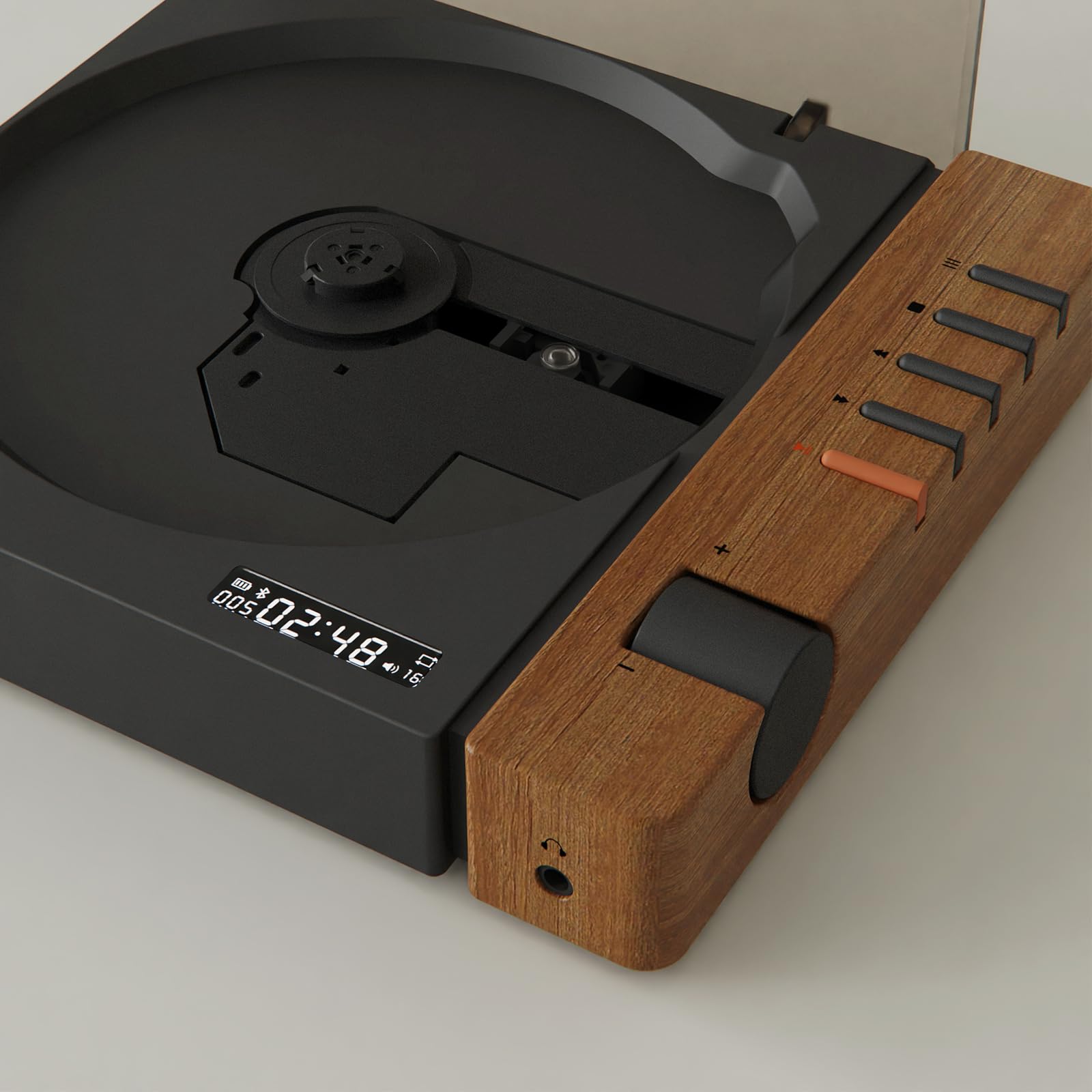 Cd Player, R300 Retro Bluetooth, przenośny brązowy