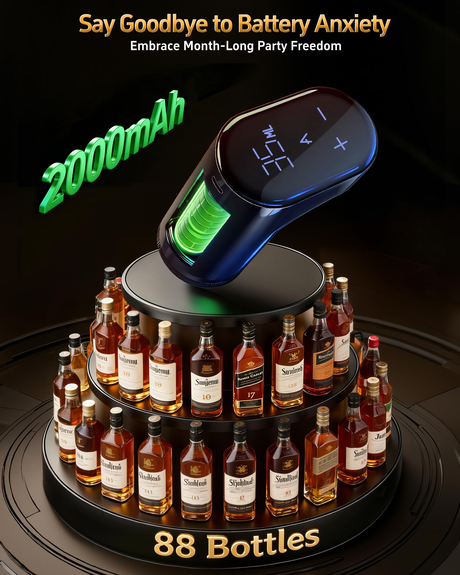 Elektryczny Whisky Dispenser i Wine Aerator, czarny
