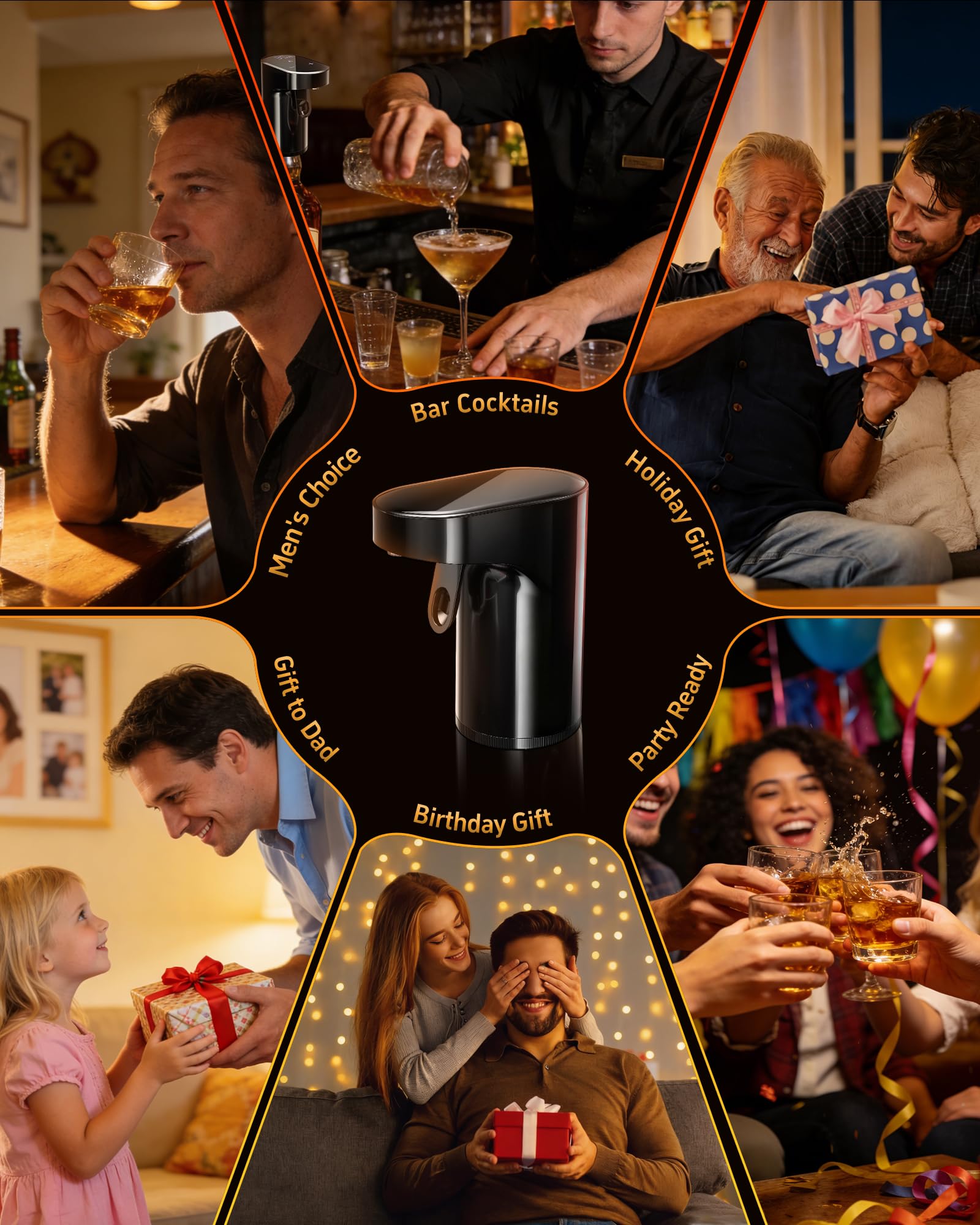 Elektryczny Whisky Dispenser i Wine Aerator, czarny