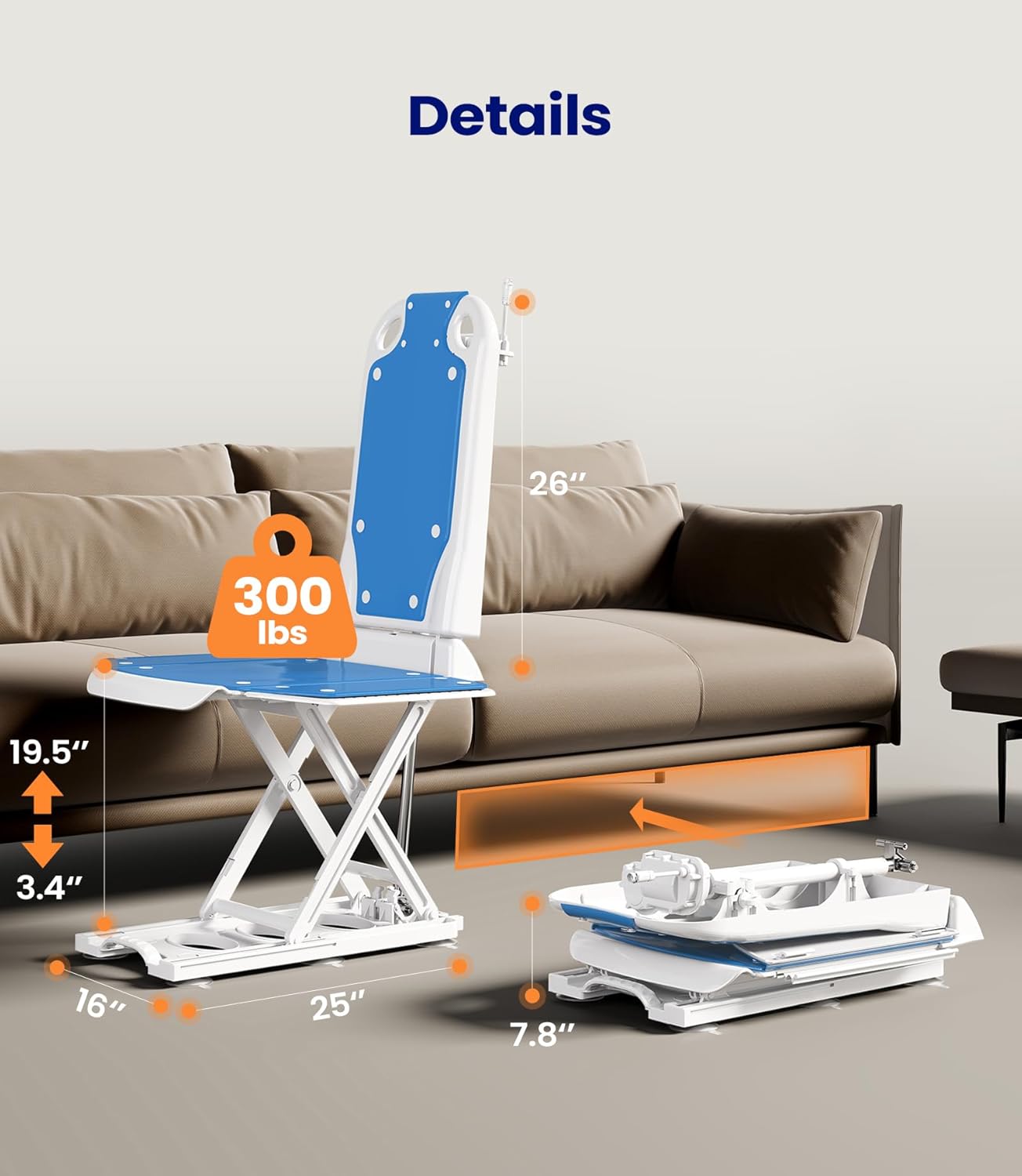 1787764758_PFZiDDB6 Krzeslo, elektryczny, podnośnik do Elderly, 300 lb pojemność