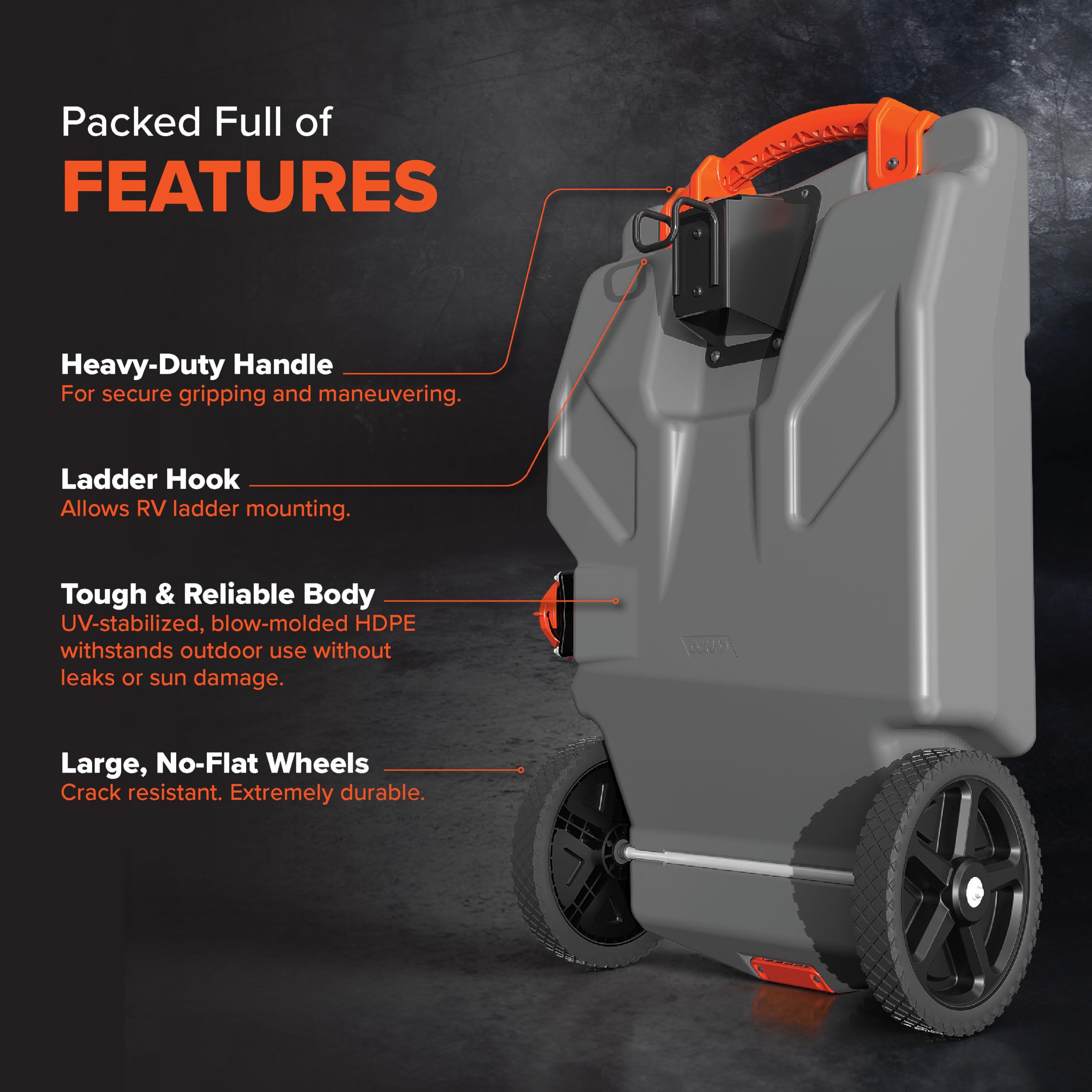 Rhino 36-galon RV Tote zbiornik z Heavy-duty koła