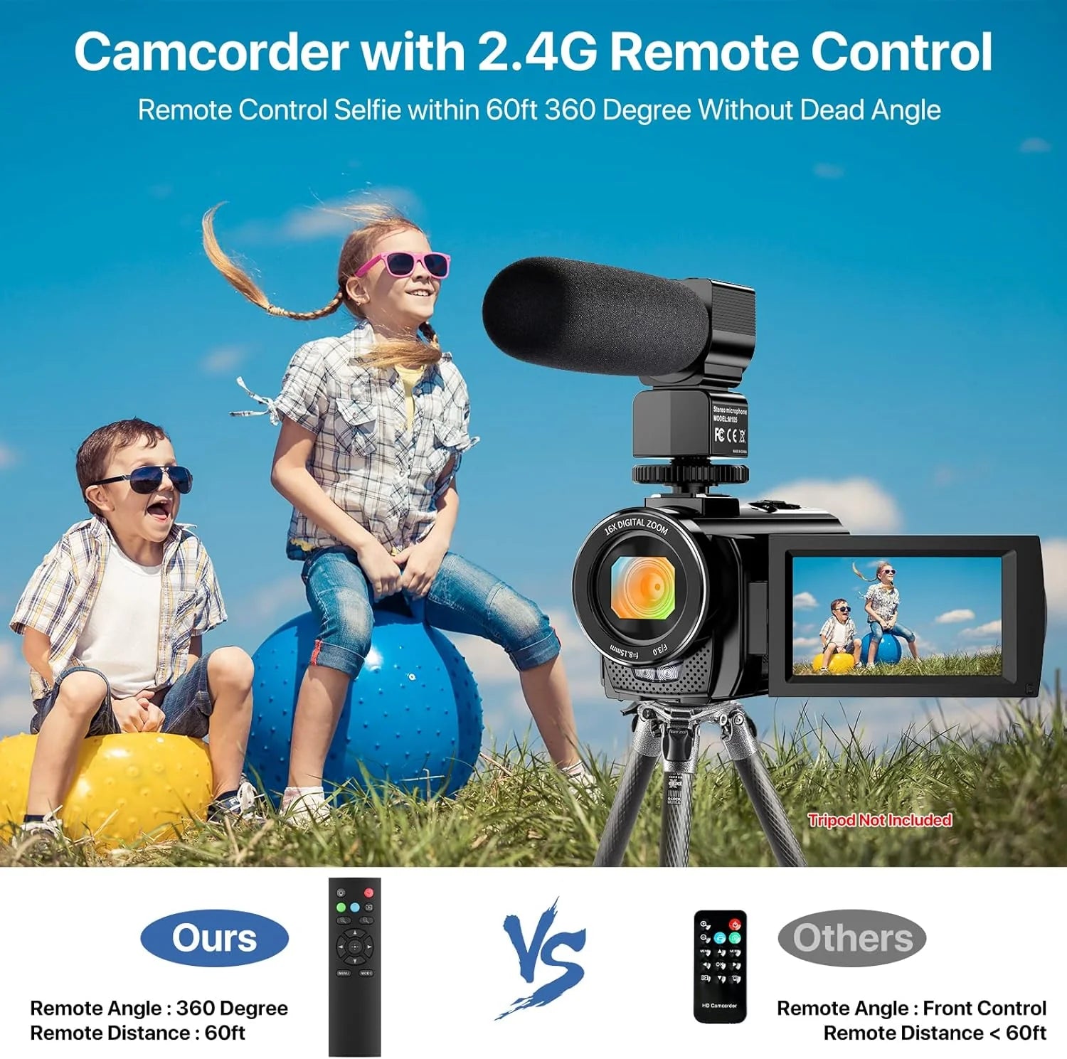 Video kamera, do Vlogging 1080P FHD