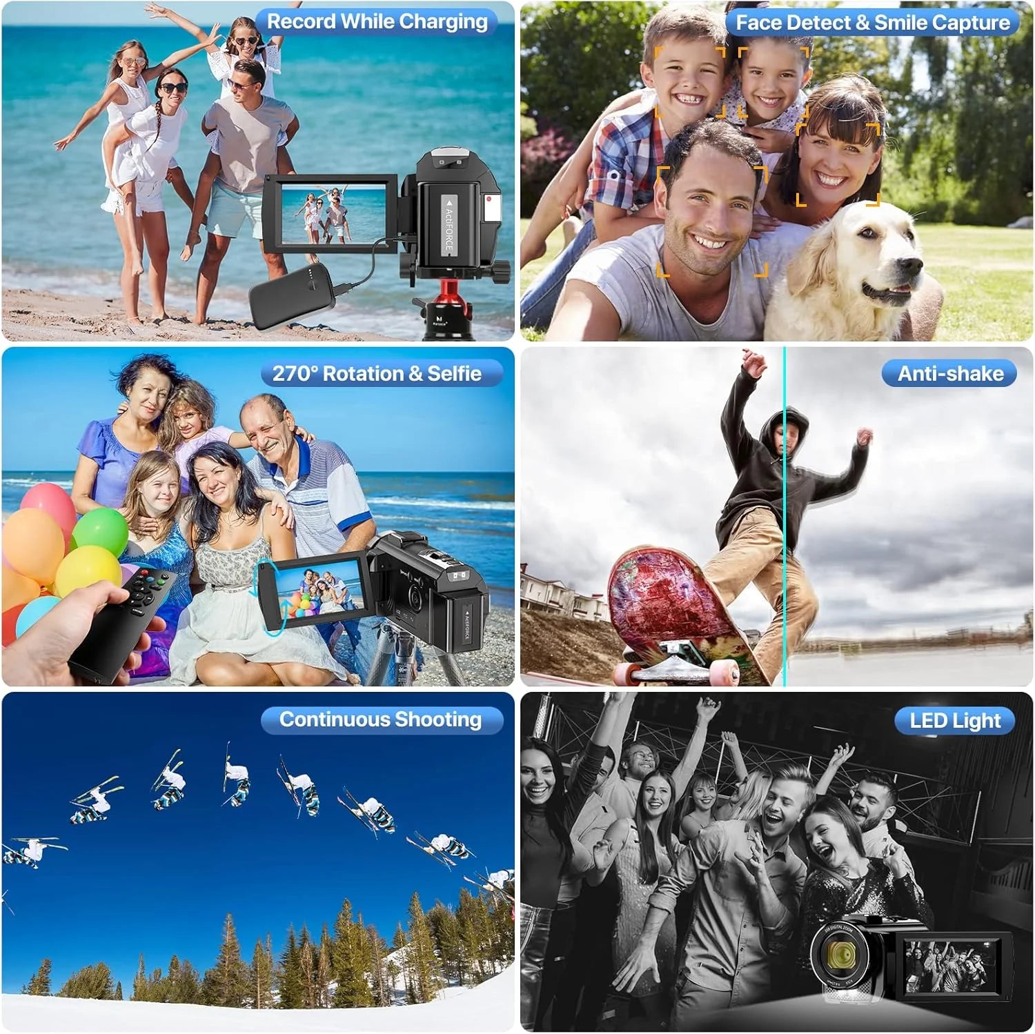 Video kamera, do Vlogging 1080P FHD