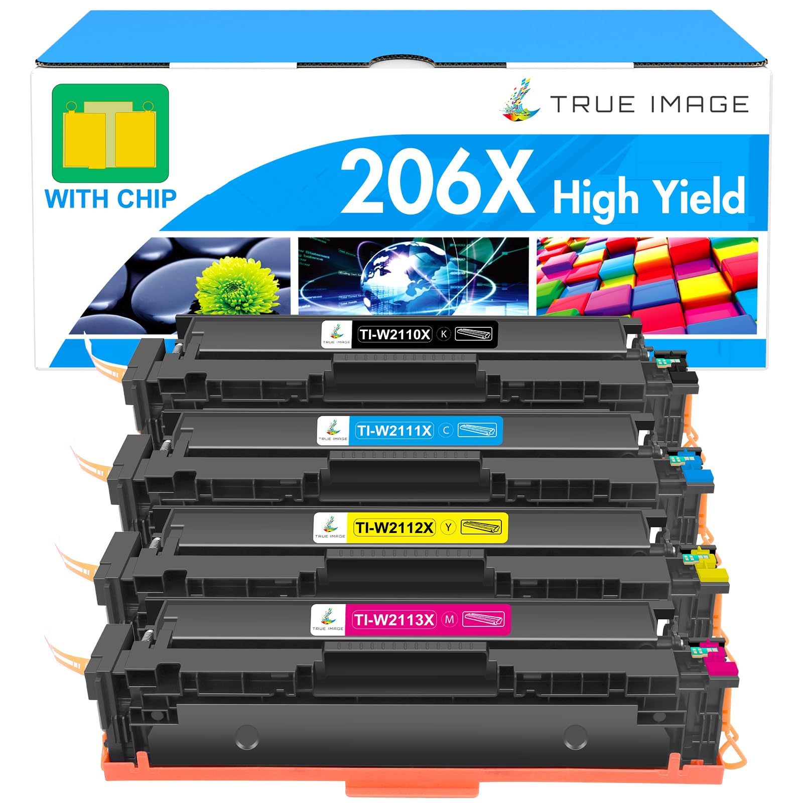 Toner, 206X, Cartridges 4 pakiet wysoki Yield, zamienny do HP 206X