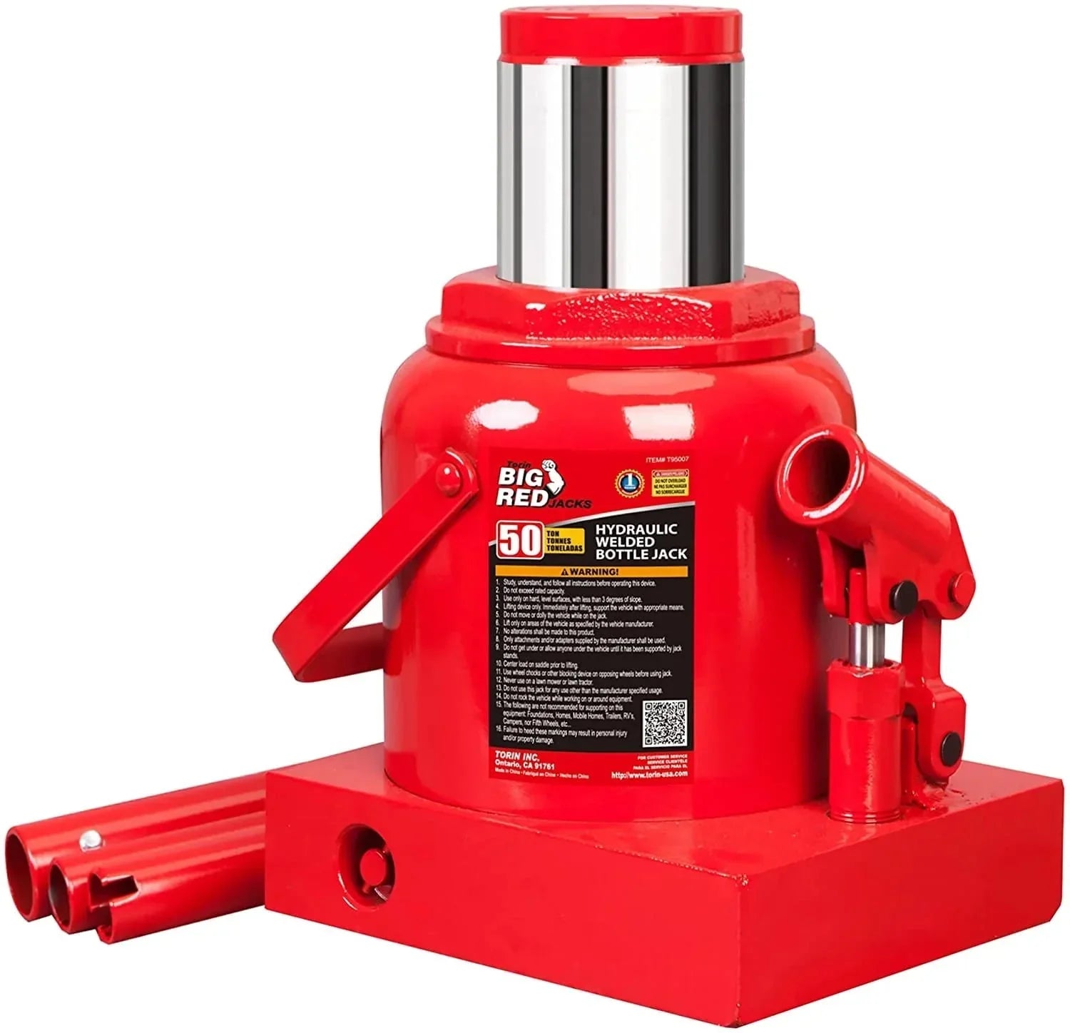 Bottle Jack - BIG RED 50 Ton Low Profile Hydraulic, Welded Construction - Designed for Automotive and Heavy Lifting
