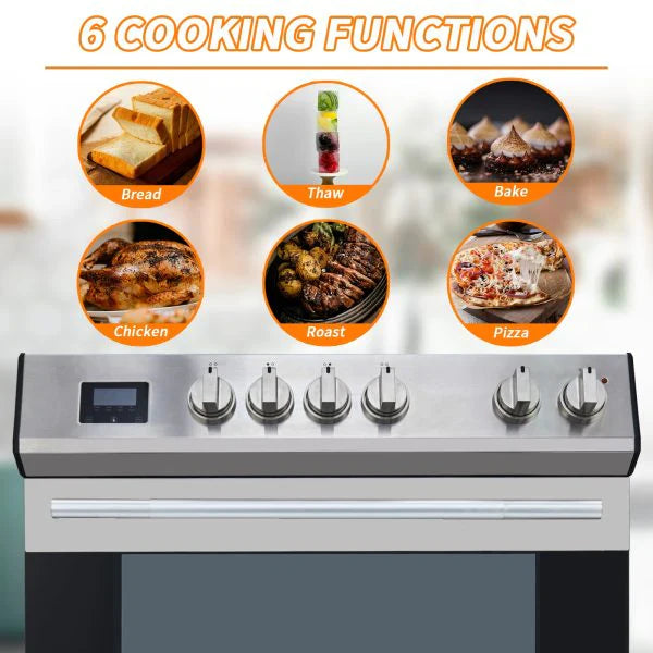 Range - Front Control Electric, Oven with 5 Cooktop Elements with 6 Cooking Power Options - Freestanding Oven, 5.0 Cu. Ft. Capacity Stainless Steel