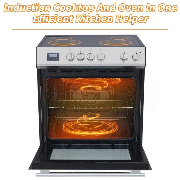 Range - Front Control Electric, Oven with 5 Cooktop Elements with 6 Cooking Power Options - Freestanding Oven, 5.0 Cu. Ft. Capacity Stainless Steel