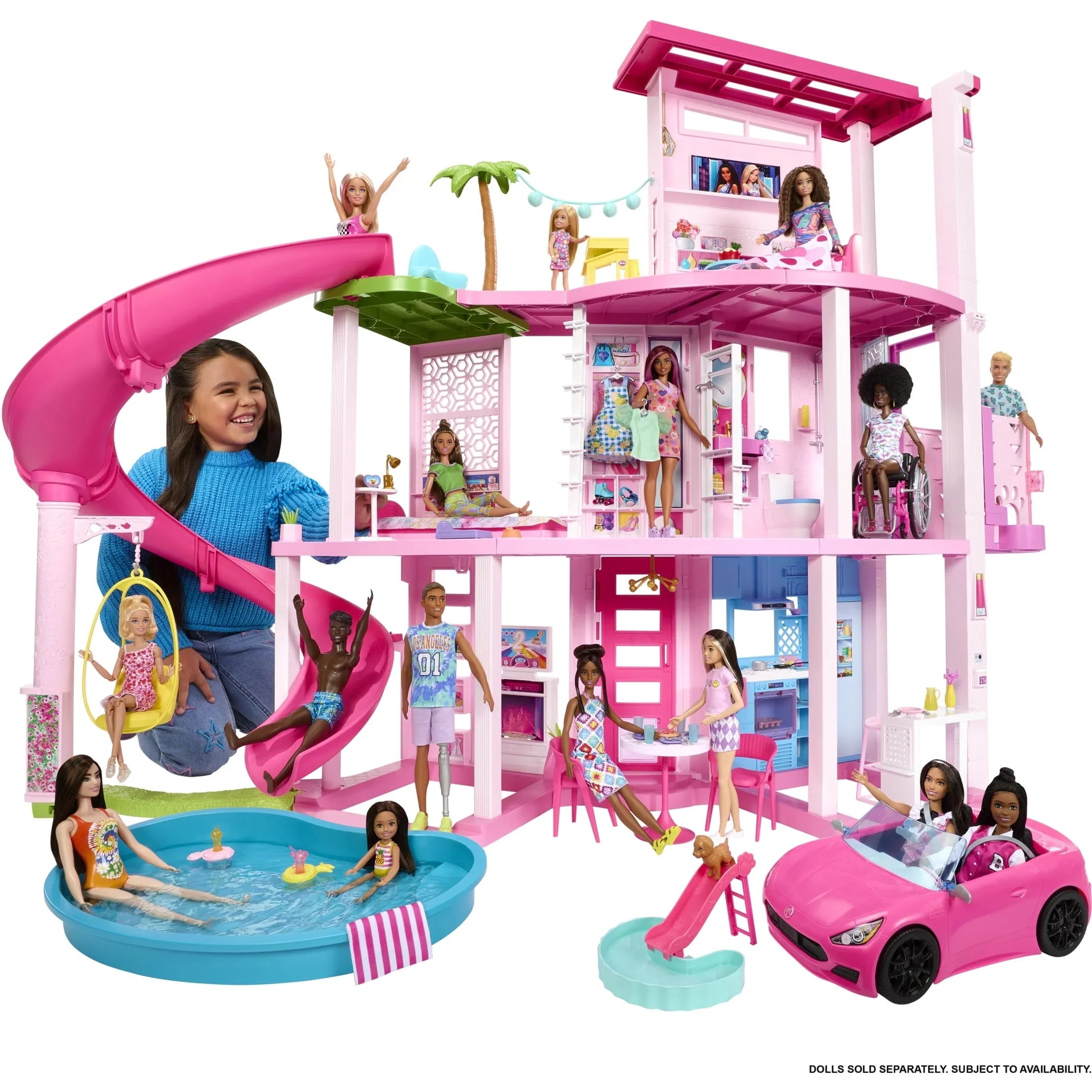1787776614_p8dn3r1U Basen Party z 3-Story zjezdzalnia Playset, 75+ elementow i Pet-friendly Features
