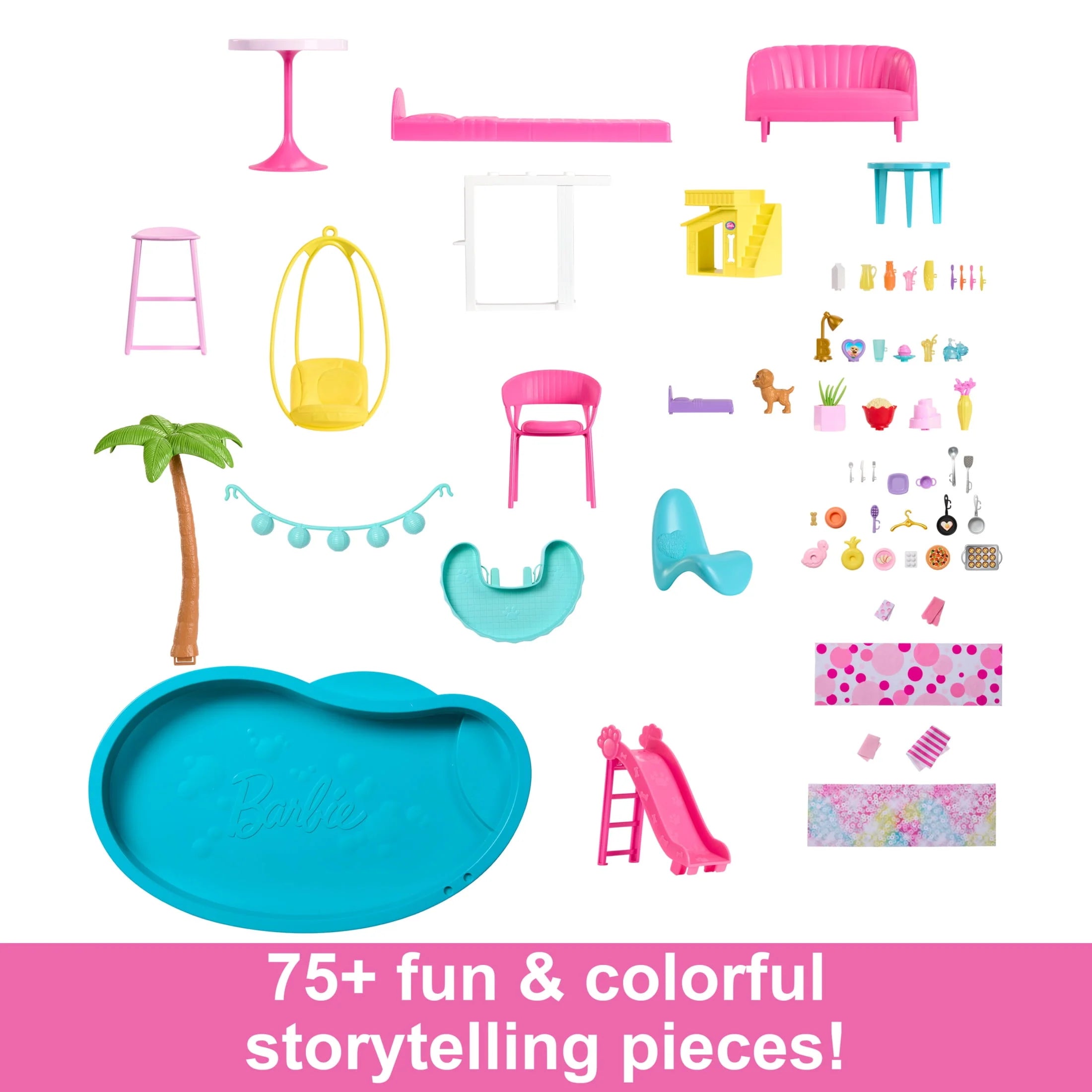 1a8fade4bcb3005bebd66ab4c88822ae6f6bfe163ca4007936b34b28f05950a9 Basen Party z 3-Story zjezdzalnia Playset, 75+ elementow i Pet-friendly Features