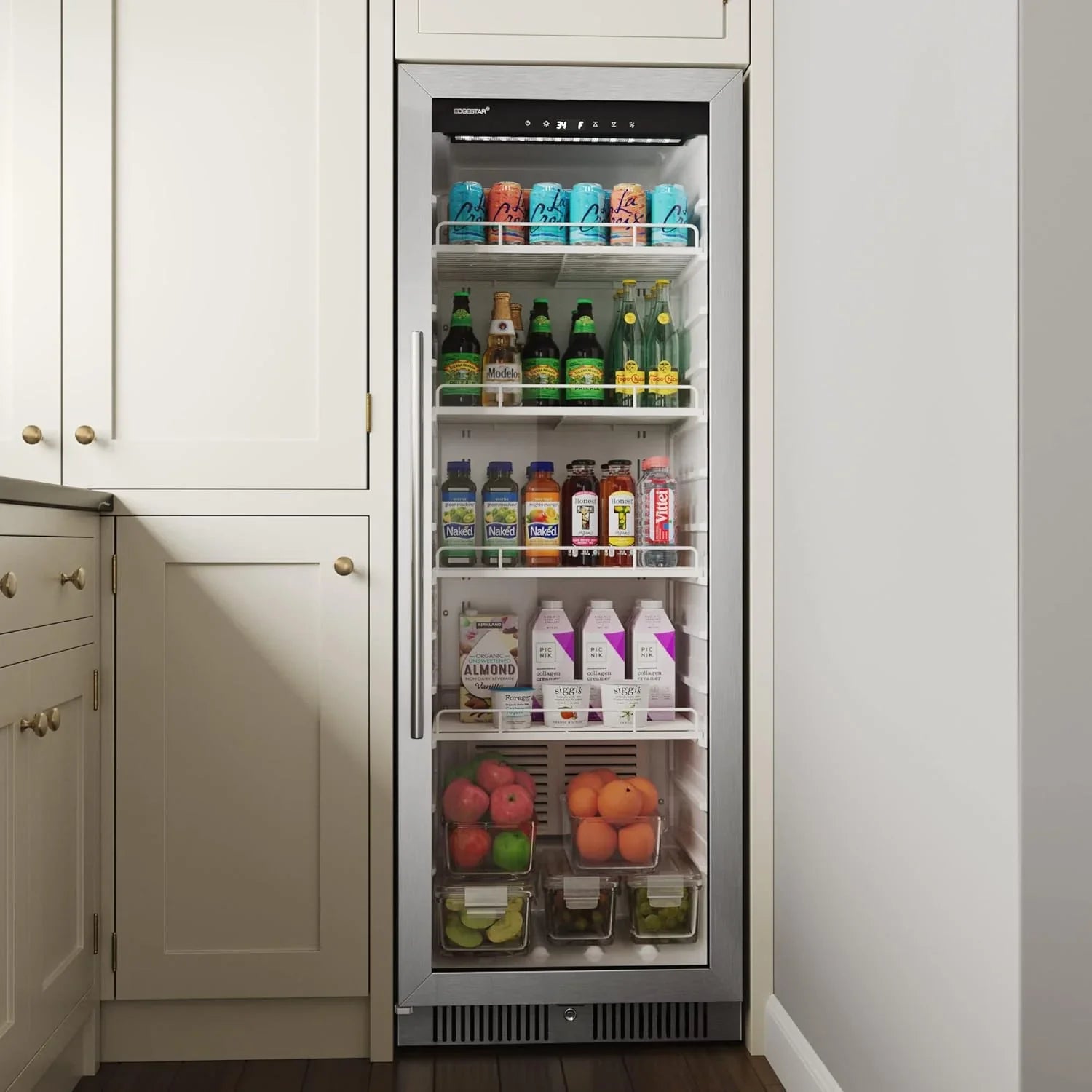 VBM101 22-inch Wide 10.1 Cu. Ft. Commercial Beverage Merchandiser Stainless Steel, Featuring Temp Alarm, Reversible Door
