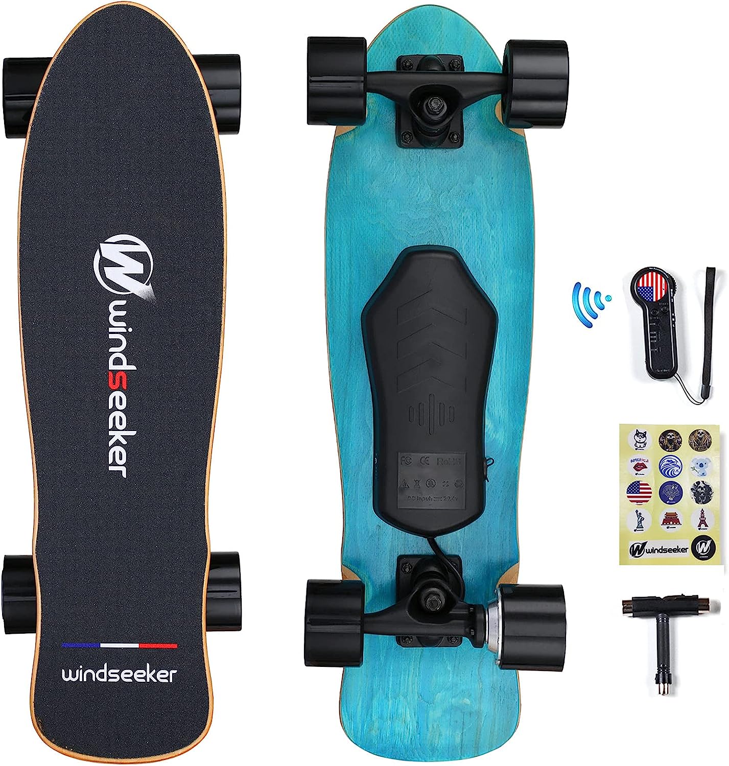 Skateboard, elektryczny model z pilot zdalnego sterowania do Beginners Cruiser E-ska z Diy Stickers
