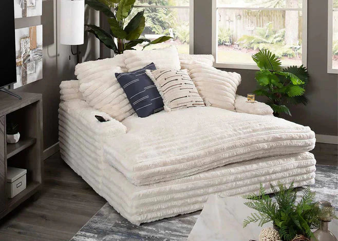 Chaise Lounge z podwójny Cupholders i ładowanie Ports
