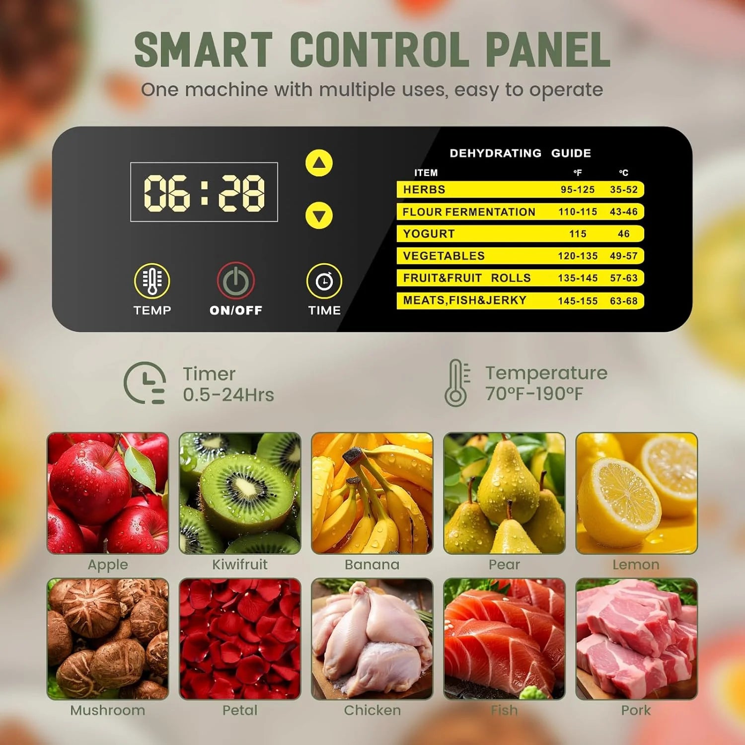 Żywności Dehydrator, komercyjny, 16 Trays 1500W 70-190 F duży