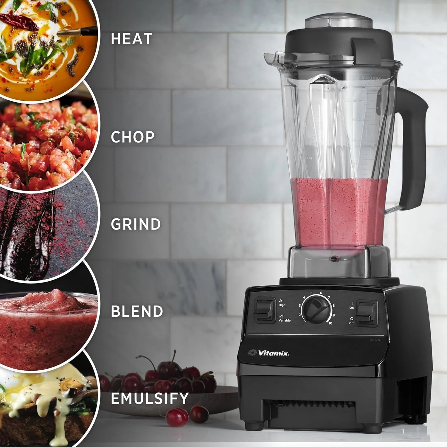5200 Blender, 64 Oz Container, Self-cleaning, czarny