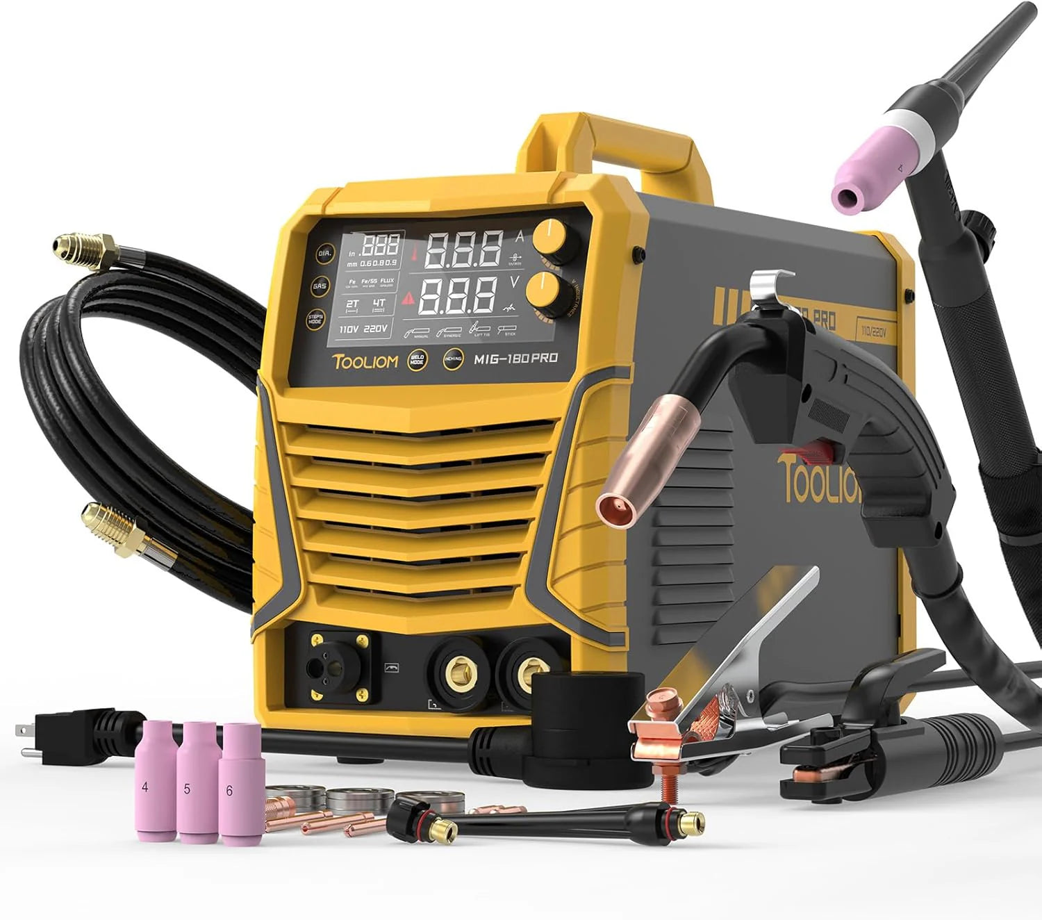 MIG Welding Machine - Aluminum Alloy - Featuring Pulse Function, Output Power 250A, Voltage 110V/220V, Supports Dual Voltage Mode, A Multi-functional