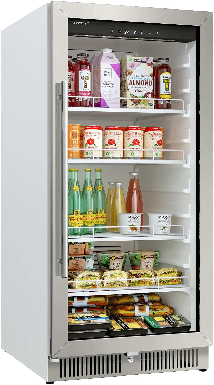 VBM101 22-inch Wide 10.1 Cu. Ft. Commercial Beverage Merchandiser Stainless Steel, Featuring Temp Alarm, Reversible Door