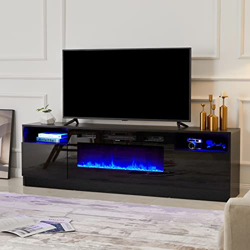 Szafka RTV z 36-cali elektryczny Fireplace i LED Lighting