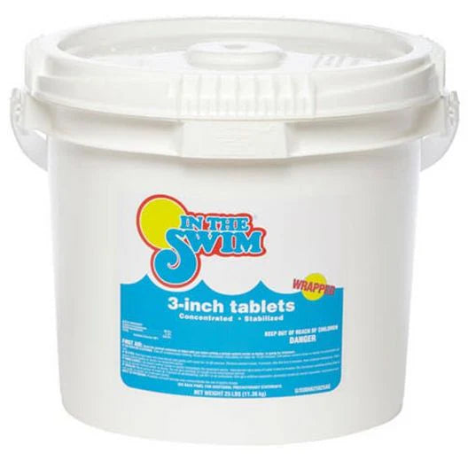Chlorine Tablets, 3 cali, 25 lb