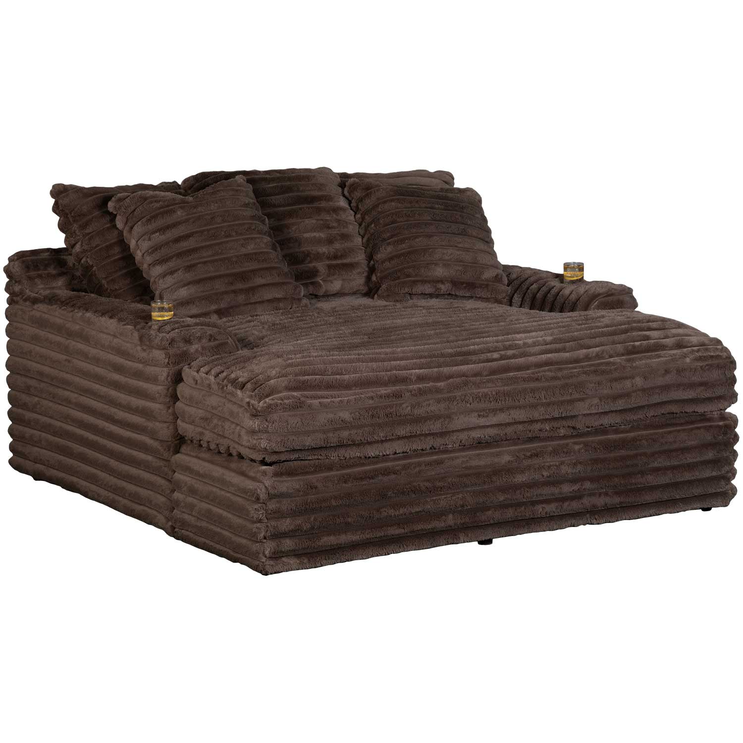 Chaise Lounge z podwójny Cupholders i ładowanie Ports